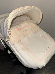 Leatherette Cream Carla car seat set