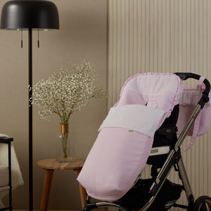Pink Plumeti Frill Footmuff