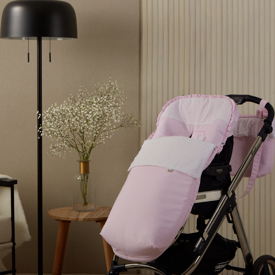 Pink Plumeti Frill Footmuff
