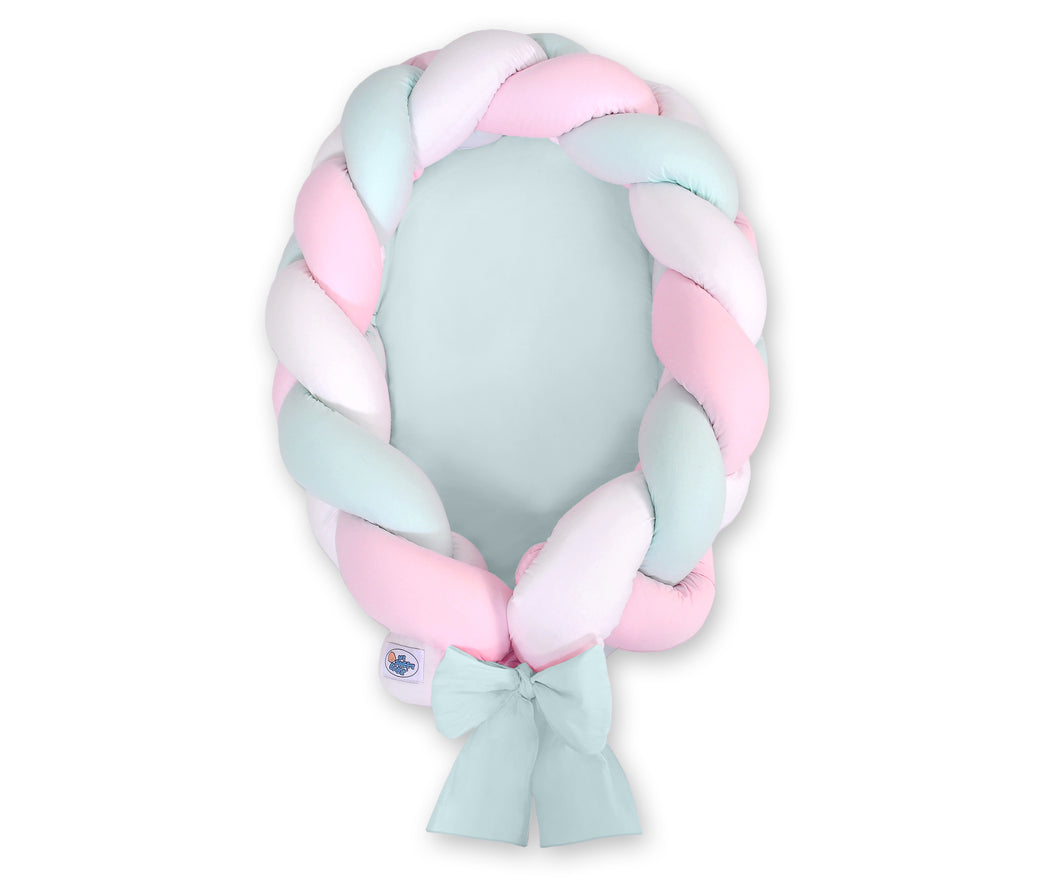 Mint, White, Pink Braided Nest