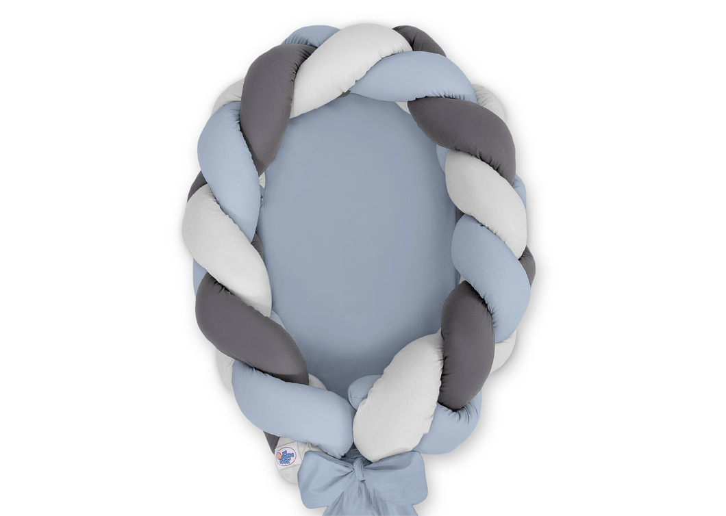 Dusky Blue, Grey, Dark Grey Braided Nest