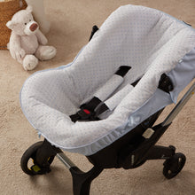 Load image into Gallery viewer, Blue Plumeti Car Seat Set