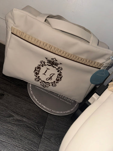 Custom Crest ruffle leatherette Maternity Bag