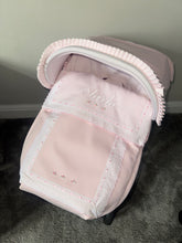Load image into Gallery viewer, Leatherette pink Carla car seat set
