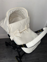 Load image into Gallery viewer, Diamond Double Stitch with frill &amp; Bows leatherette Car Seat Set *various colours*