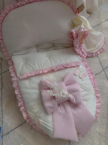 Satin diamond extra large bow lace set