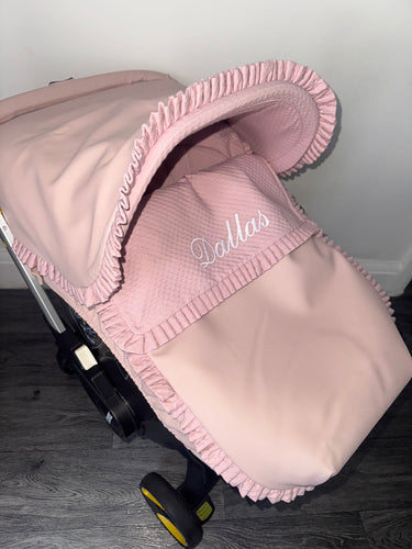 Disky Pink Pique leatherette Car Seat Set