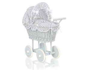Grey Wicker dolls trolley