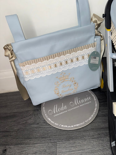 Artenas Ruffle Cresr Leatherette Short Strap Pram Bag *Various Colours*