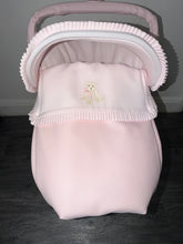 Load image into Gallery viewer, Pink Pique Teddy leatherette Car Seat Set