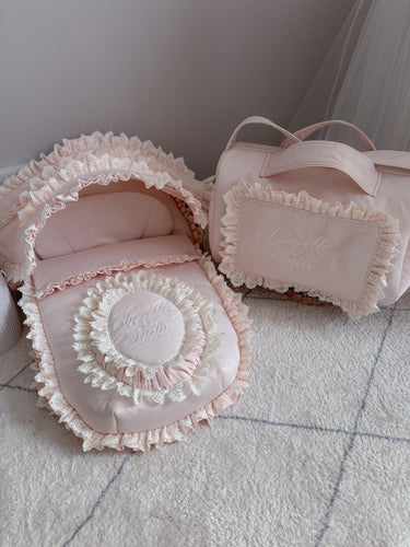 Satin with extra lace frill set