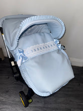 Load image into Gallery viewer, Double Blue extra frill Artenas Car Seat Set