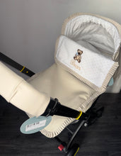 Load image into Gallery viewer, Custom Extra Ruffle Teddy Bear Plumeti leatherette Car Seat Set *Various Colours*