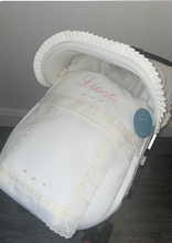 Load image into Gallery viewer, Leatherette Cream Carla car seat set