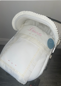 Leatherette Cream Carla car seat set