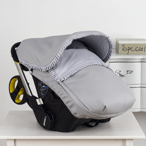 Grey Pique leatherette Car Seat Set