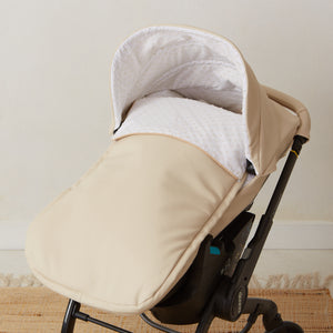 Leatherette Camel Plumeti Car Seat Set
