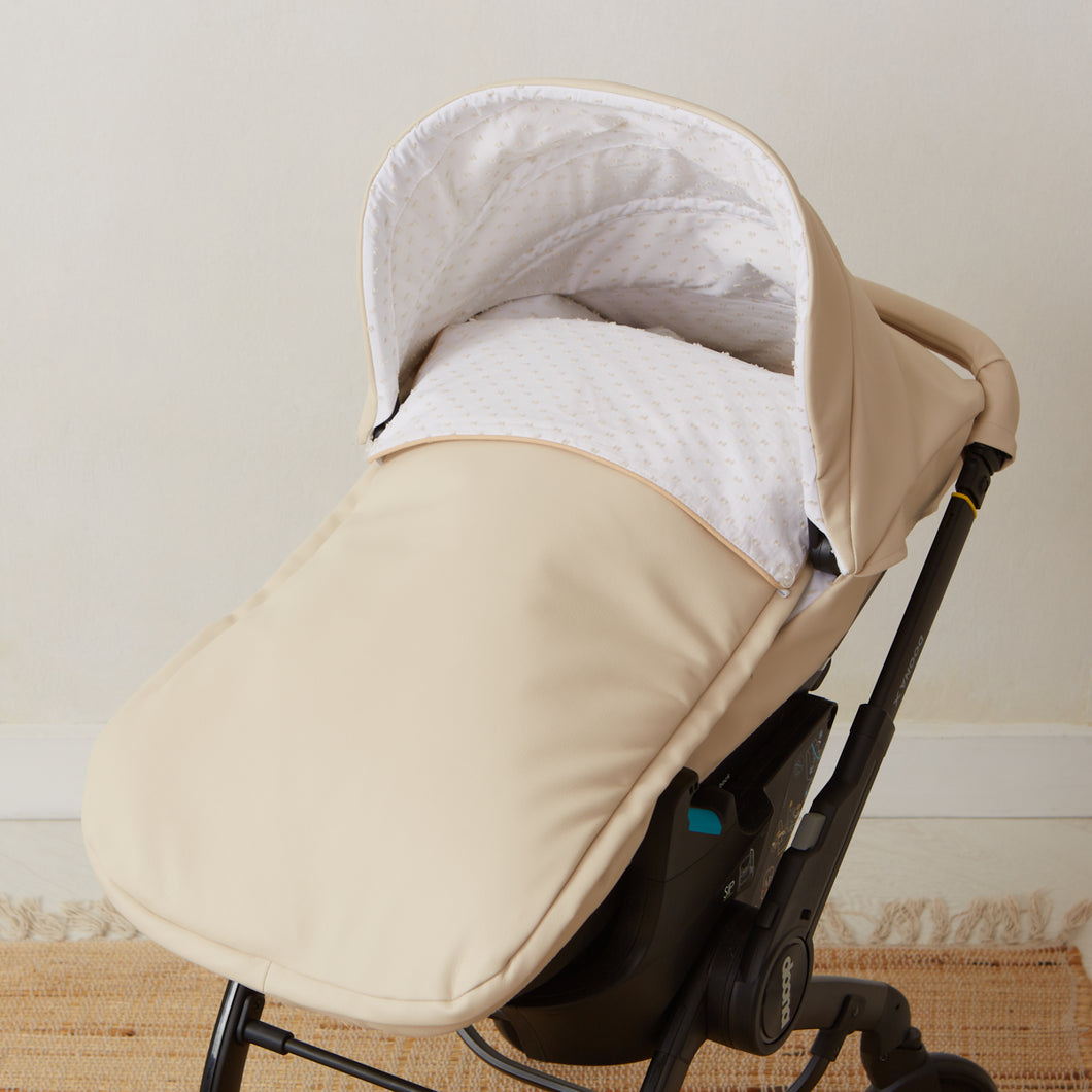 Leatherette Camel Plumeti Car Seat Set