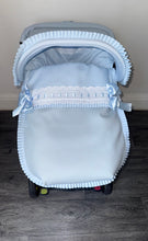 Load image into Gallery viewer, Double Blue extra frill Artenas Car Seat Set