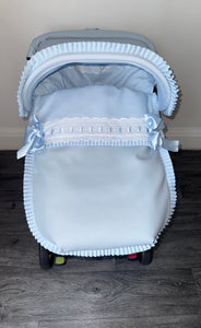 Double Blue extra frill Artenas Car Seat Set