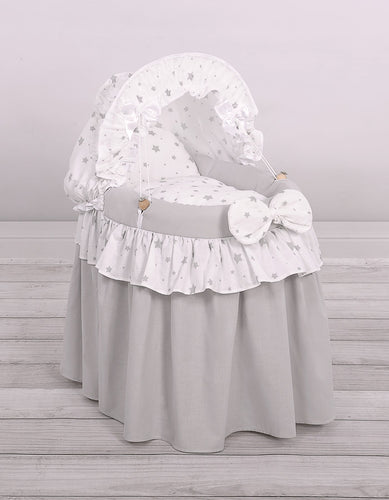 Grey Star wicker dolls Moses basket