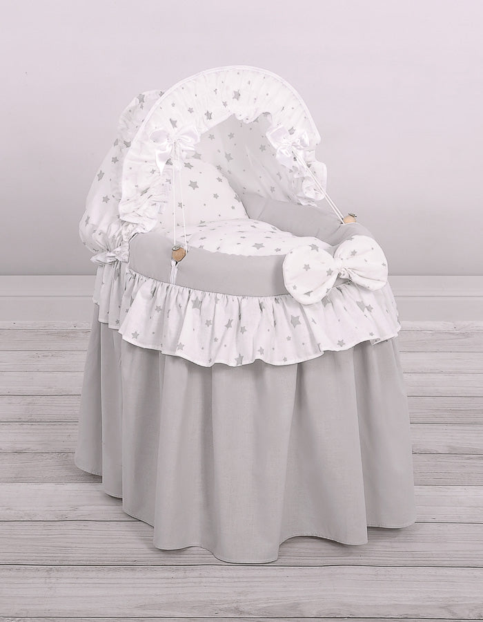 Grey Star wicker dolls Moses basket