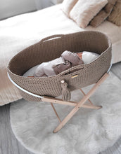 Load image into Gallery viewer, Sand Crochet Moses Basket with stand