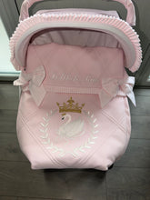 Load image into Gallery viewer, Diamond Swan Crown crest car seat set *various colours*