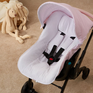 Leatherette Pink Plumeti Car Seat Set