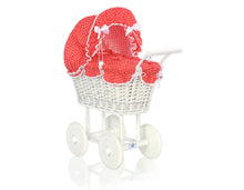 Load image into Gallery viewer, White Wicker dolls trolley