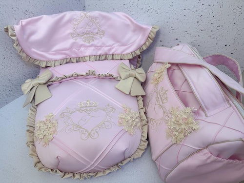 Satin diamond heart wreath set