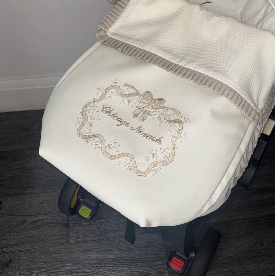 Princess ruffle Leatherette car seat footmuff only *various colours*