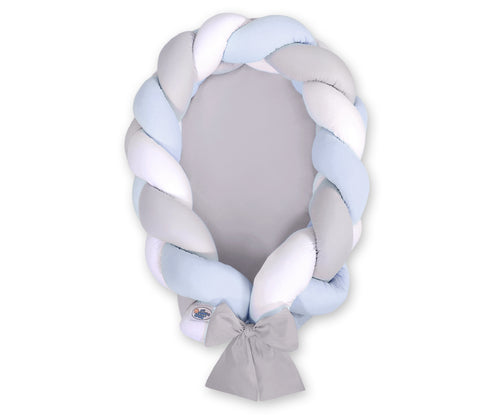 Grey, White, Blue Braided Nest