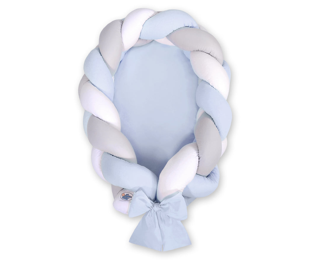 Blue, White, Grey Braided Nest