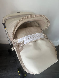 [CUSTOM] Extra Ruffle Artenas Car Seat Set *various colours* - Camel