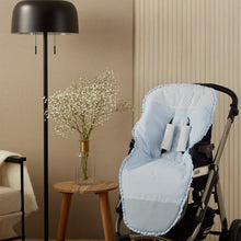 Load image into Gallery viewer, Blue Plumeti Frill Footmuff