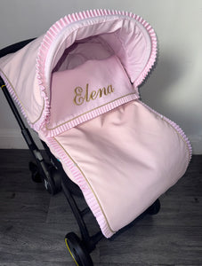 Leatherette pique Ruffle Sparkle leatherette Car Seat Set *various colours* - Pink - Gold