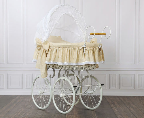 Beige Christine Polka Vintage White Bassinet