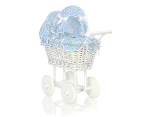 White Wicker dolls trolley