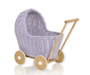 Lilac Wicker dolls pram
