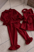 Load image into Gallery viewer, Burgundy Satin Robe &amp; Pjs set