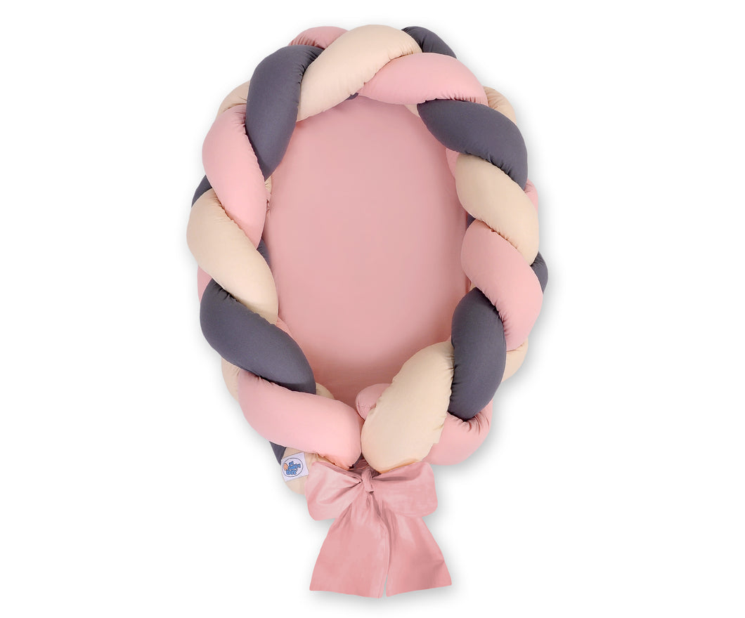 Blush, Beige, Dark Grey Braided Nest