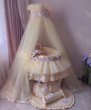 Load image into Gallery viewer, Yellow and pink luxury full bassinet set
