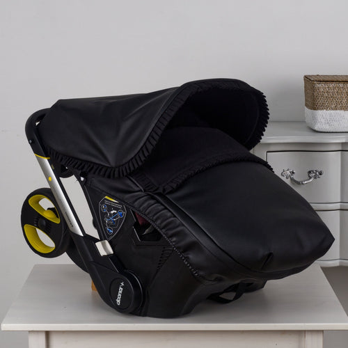 Black Pique leatherette Car Seat Set