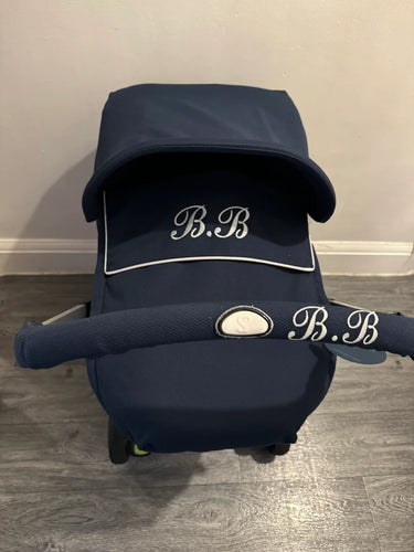 Plain pique car seat set without ruffles *various colours*