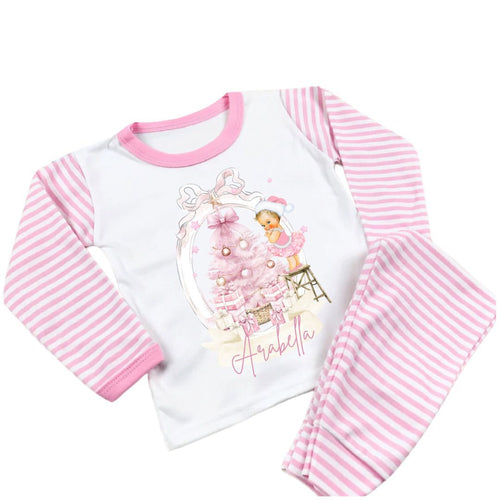 Pink Girl Cherub Christmas Pjs