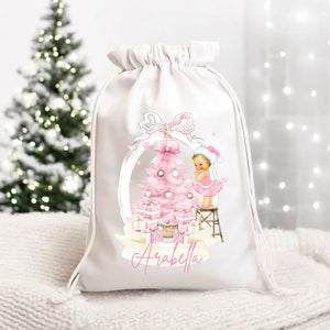 Pink Cherub Girl Christmas Sack