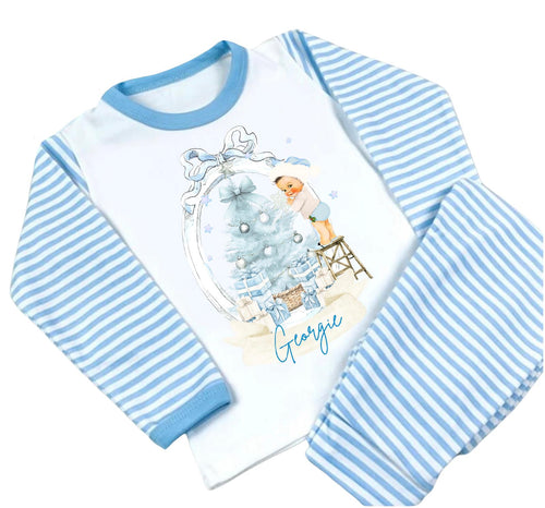 Blue Boy Cherub Christmas Pjs