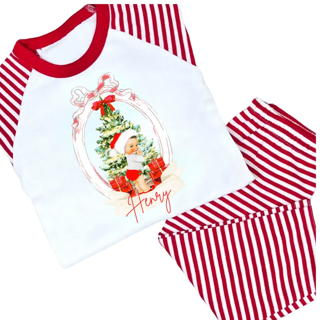 Red Boy Cherub Christmas Pjs