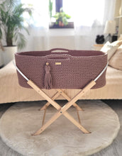 Load image into Gallery viewer, Mauve Crochet Moses Basket without stand